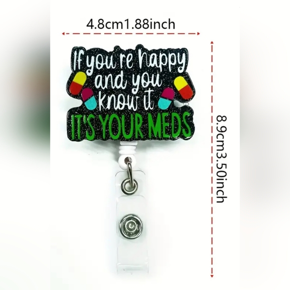 'Happy And You Know It' Badge Reel, NWOT - Picture 2 of 3